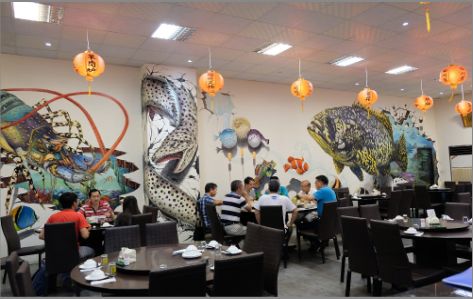 宝丰海鲜餐厅墙体彩绘